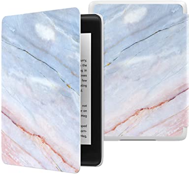 MoKo Case Fits Kindle Paperwhite (10th Generation, 2018 Release), Thinnest Lightest Smart Shell Cover with Auto Wake/Sleep for Amazon Kindle Paperwhite 2018 E-Reader - Marble