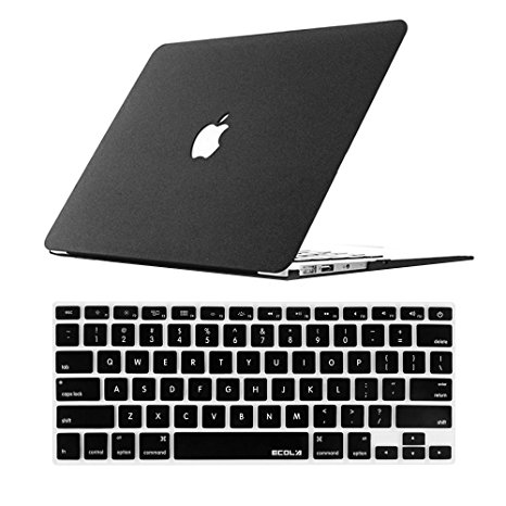 Bodyguard MacBook Air 13 case,Plastic Hard Case with Keyboard Cover for Apple MacBook Air 13 inch(A1466 and A1369),Black