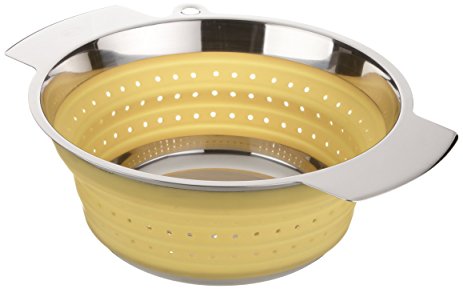 Rösle Stainless Steel 10-inch Collapsible Colander, Yellow