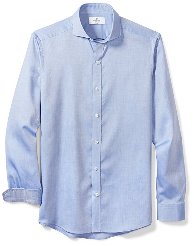 Buttoned Down Men's Fitted Cutaway-Collar Sport Shirt