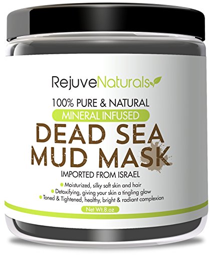 Dead Sea Mud Mask with Minerals, 8 oz ~ Use as a Deep Cleansing, Exfoliating Detox Skin Mask / Mud Pack for Face & Body ~ Also Works as a Hair Moisturizer ~ All Natural, Free of GMOs & Parabens