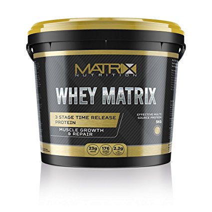 Matrix Whey Protein Concentrate Nutrition Powder Shake - Optimum Lean Muscle all in one drink (Cookies & Cream, 5KG)
