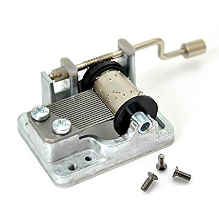 Helen Zora Silver 18 Note Hand Cranked Musical Mechanism DIY Music Box Movement Many Songs for Choose
