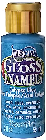 Americana Gloss Enamels Acrylic Paint 2oz-Calypso Blue