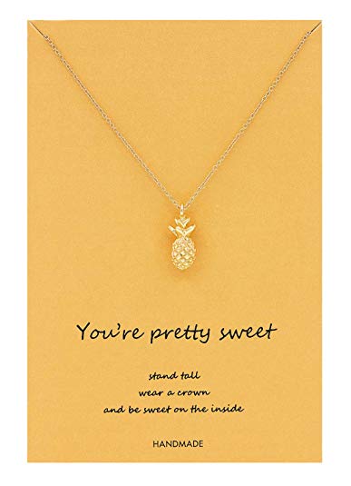 Geerier You're Pretty Sweet Pineapple Pendent Necklace