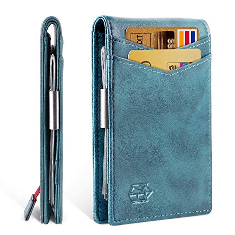 Money Clip Slim Wallet-Minimalist Bifold Front Pocket Wallet for Men,Card Holder Effective RFID Blocking