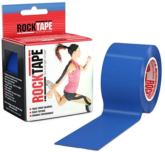 Rocktape Kinesiology Tape for Athletes, Water Resistant, Reduce Pain and Injury Recovery, 180% Elastic Stretch, 1 Roll, 16.4 Feet