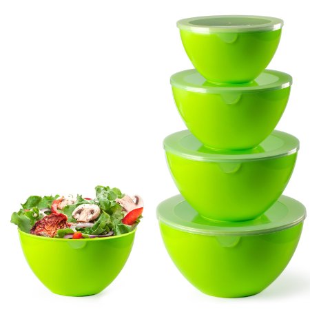 Food Container X-Chef Dessert Salad Mixing Bowls Kitchen Bowls with Lids Sealed for Fruit Cereal Vegetable Candy Berry Rice Set of 5
