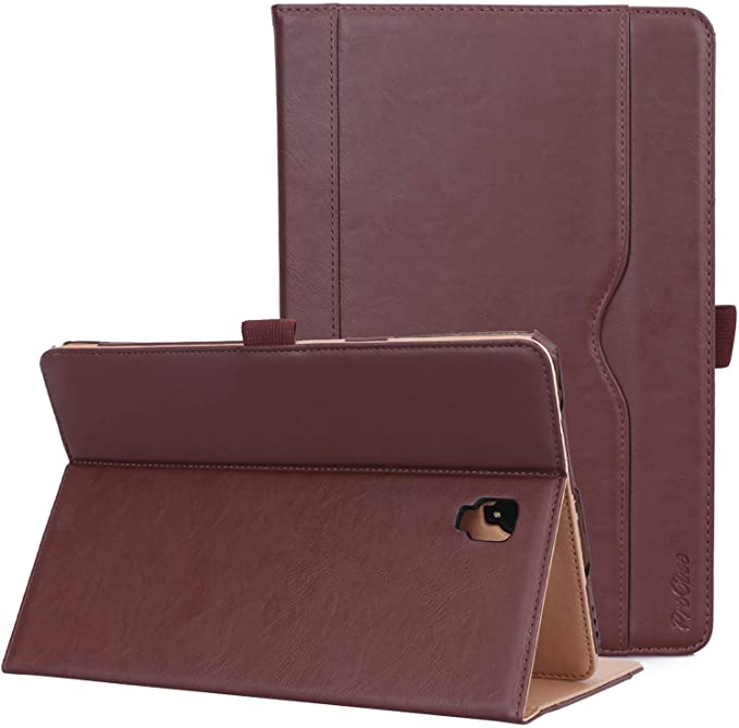 ProCase Galaxy Tab S4 10.5 Case, Folio Stand Protective Cover Case for Galaxy Tab S4 (10.5-Inch SM-T830 T835 T837) with S Pen Holder, Multiple Viewing Angles -Brown