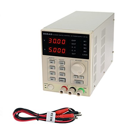 KORAD KA3005D - Precision Variable Adjustable 30V, 5A DC Linear Power Supply Digital Regulated Lab Grade