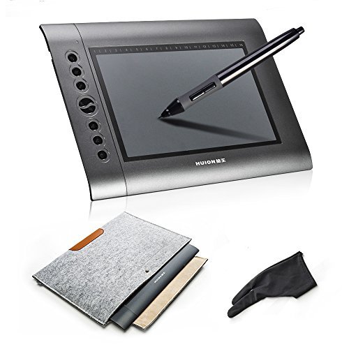 HUION H610 Graphics Drawing Tablet   Anti-fouling Golve   15 Inch Wool Felt Liner Bag