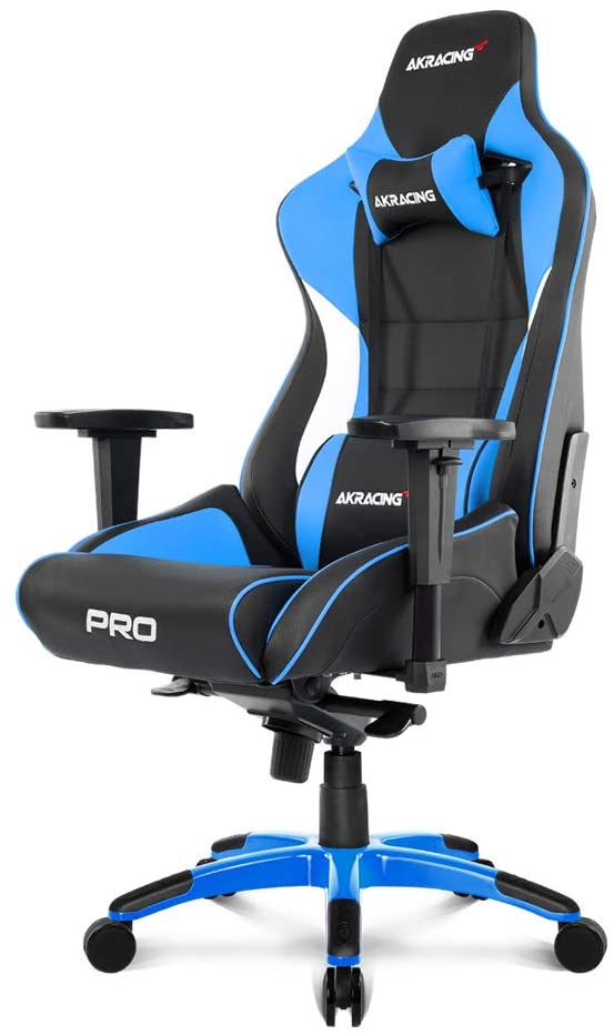 AKRacing Masters Series Pro Luxury XL Gaming Chair with High Backrest, Recliner, Swivel, Tilt, 4D Armrests, Rocker & Seat Height Adjustment Mechanisms, 5/10 Warranty,Blue -