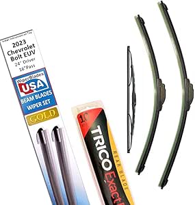 Beam Blade Wipers Replacement Set for 2023 Chevrolet Bolt EUV w/Rear - WiperBladesUSA Gold Beam Wiper Blades Wipers Set