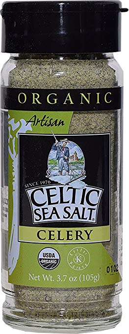 Gourmet Celtic Sea Salt Organic Celery Seasoned Salt Blend – Classic Celery Salt Adds Bold Herb Flavor to a Variety of Dishes, Hand Crafted and Organic, 3.7 Ounces
