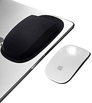 ZALU Slim Mouse Holder, Silicone Case for Magic Mouse, Carrying Sleeve with Reusable Adhesive, No Glue Residue (Black)