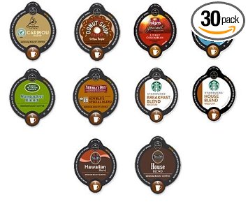 30 Count - VUE Cups MEDIUM ROAST COFFEE Variety Sampler Pack *NO DECAF (10 Different Flavors, 3 VUE Cups Each)