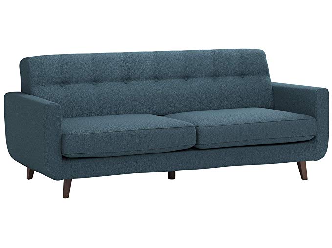 Rivet Sloane Mid-Century Tufted Modern Sofa, 81"W, Blue