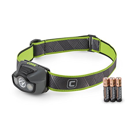 CORE 175 Lumen CREE LED Headlamp, Red Multi-Color, 4 modes, 3 AAA batteries Included