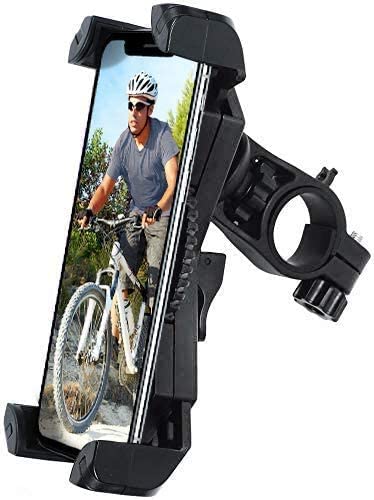 Amoner U Bicycle Phone Mount, Anti Shake and Stable Cradle Clamp with 360° Rotation Bicycle Phone Mount/Bike Accessories/Bike Phone Holder for iPhone Android GPS Other Devices up to 6.5 inches