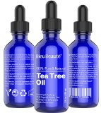 TEA TREE OIL 2 oz by Bleu Beaut - 100 Pure and Pharmaceutical Grade - With Glass Dropper - IT WORKS OR YOUR MONEY-BACK