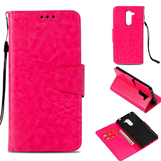 Torubia Huawei Honor 6X Case, Huawei Honor 6X Wallet Case, Skins, Premium Slim Leather Wallet Back Case Credit Card ID Holder Protective Cover Huawei Honor 6X,Rosy