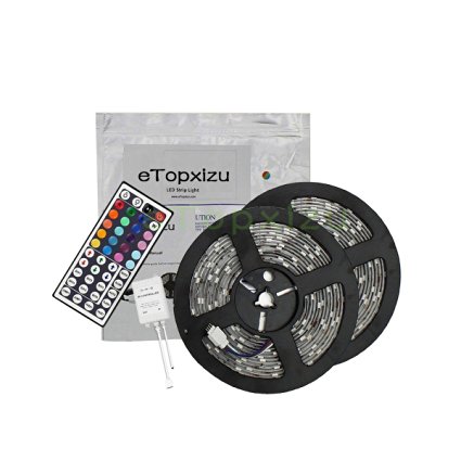 10 Meter 600 SMD 5050 Flexible RGB LED Light Strip Waterproof Multicolor Changing LED Strip Kit and 44 Key Remote Controller