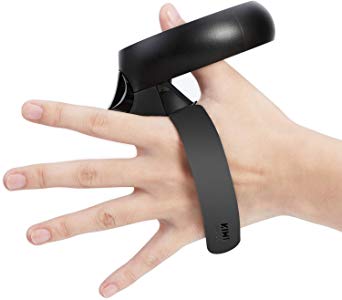 KIWI design Knuckle Strap for Oculus Quest/Oculus Rift S Touch Controller Grip Accessories (Black, 1 Pair)