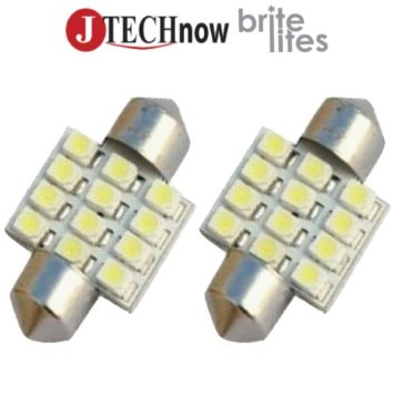 Jtech 2x 31mm 125 12-SMD LED Bulb Festoon White Light DE3175 DE3021 DE3022 3175
