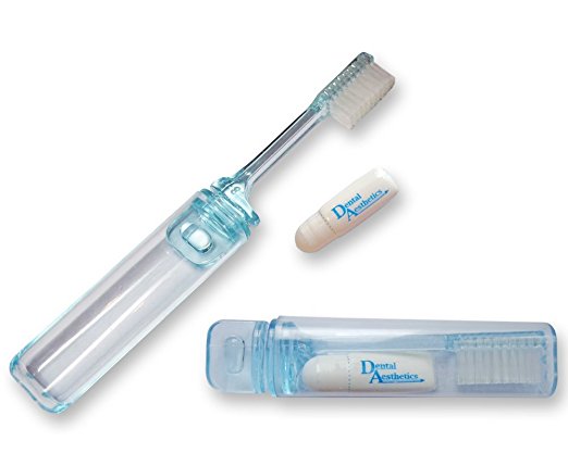 Travel Toothbrush with Toothpaste (Set of 2) ~ Compact Design for Holidays & Handbags