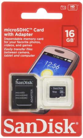 SanDisk 16GB Mobile MicroSDHC Class 4 Flash Memory Card With Adapter- SDSDQM-016G-B35A