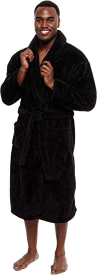 Ross Michaels Mens Luxury 400gsm Sleep Robe - Mid Length Plush Big & Tall Bathrobe
