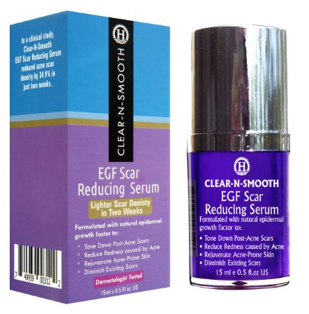 EGF Scar Reducing Serum Acne Burns Wounds Surgical Scars Age Spots Smooths Wrinkles and Diminishes the Appearance of Existing Stretch Marks Fragrance Free Dermatologist Tested15ml