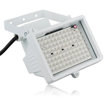 CISNO 96 LED Night vision IR Infrared Illuminator Light CCTV Camera 80m(262 FT), Standard 45° level angle visual range-White