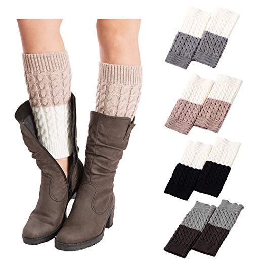 FAYBOX Women's Short Leg Warmer Crochet Boot Cover