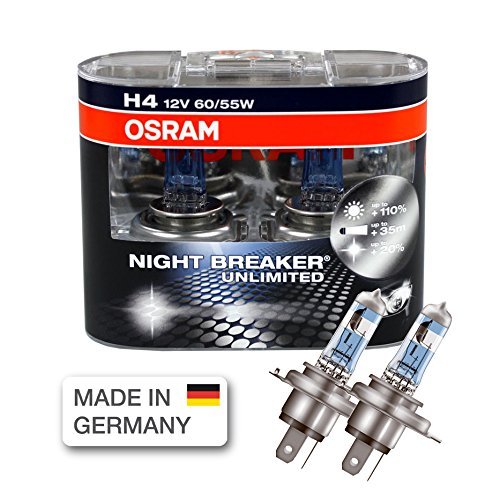 OSRAM - Night Breaker Unlimited H4 Super White Halogen Pair