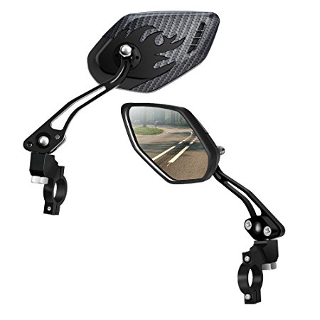 LX LERMX Bike Glass Mirror Universal Adjustable Rotatable Safe Rearview, HD, Blast-resistant, Car Used Safe Glass Lens for Mountain Bicycle Electric Bike Cycling