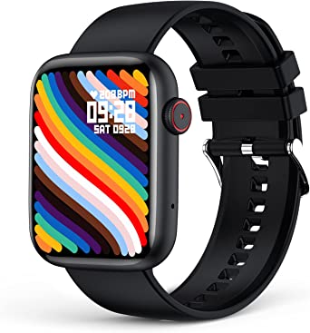 Smart Watch For Men Women with Bluetooth call Answer/Dail,1.85'' HD Full Touch Screen Fitness Tracker, Smartwatch with Heart Rate Blood Oxygen Blood Pressure Sleep Monitor for Android and iPhone Black