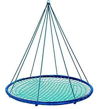 Sky Island Giant Outdoor Hanging Round Platform Swing for Multiple Kids and Adults, 400 lbs Max Weight, 5ft Diameter