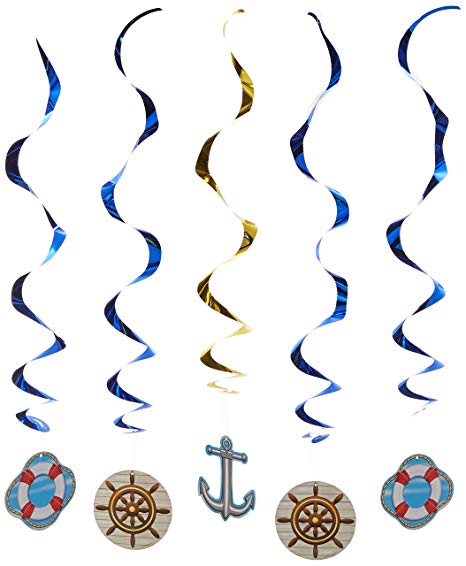 Beistle 57578 5-Pack Cruise Ship Whirls, 3-Feet 4-Inch