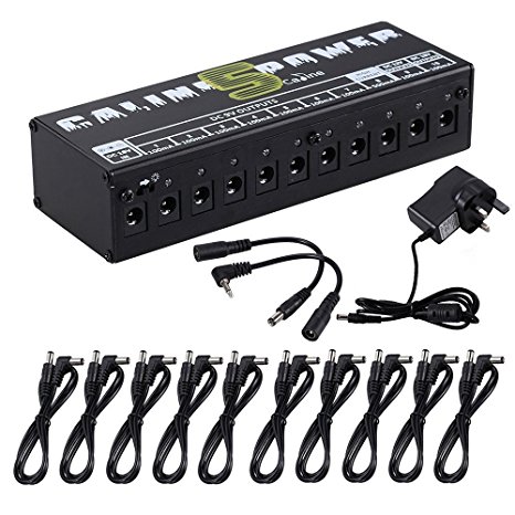 Caline CP-05 Guitar Pedal Board Power Supply 10 Output 9V 12V 18V Effect Pedals with Short Circuit / Overcurrent Protection