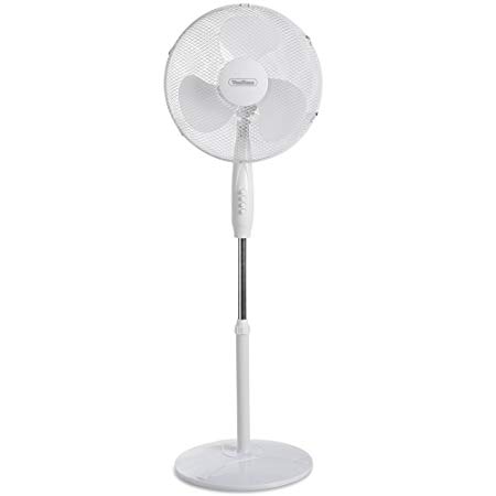 VonHaus 16” Pedestal Fan – Electric Floor Standing Cooling Fan – Oscillating/Rotating or Static with 3 Speed Settings - Extendable Height 108-129cm