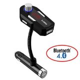 Car FM Transmitter W 24A USB Charger Nulaxy8482 2015 Newest Wireless Bluetooth FM Transmitter Car Kit for All Smartphones Tablets MP3 Players