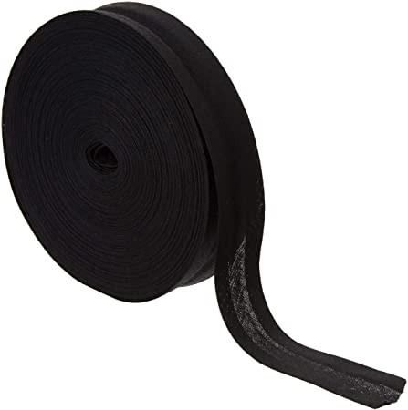 Mangocore 100% Cotton Bias bindnig tape,size: 25mm, width:1",2.5cm,30yds various color,DIY garment accessories wholesales (Black)