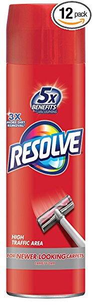 Resolve High Traffic Carpet Foam, 264 oz (12 Cans x 22 oz), Cleans Freshens Softens & Removes Stains