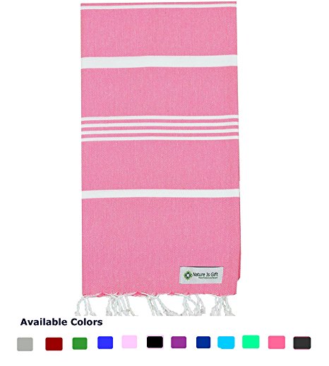 Turkish Cotton Bath Beach Spa Sauna Hammam Yoga Gym Hamam Travel Towel Fouta Peshtemal Pestemal Blanket Hot Pink