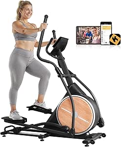 FEIERDUN Elliptical Machine,Total Body Fitness Cross Trainer for Home Use, Cardio Training Elliptical Trainers with Hyper-Quiet Electromagnetic Front Driving System, 20IN Stride, 32 Resistance Levels