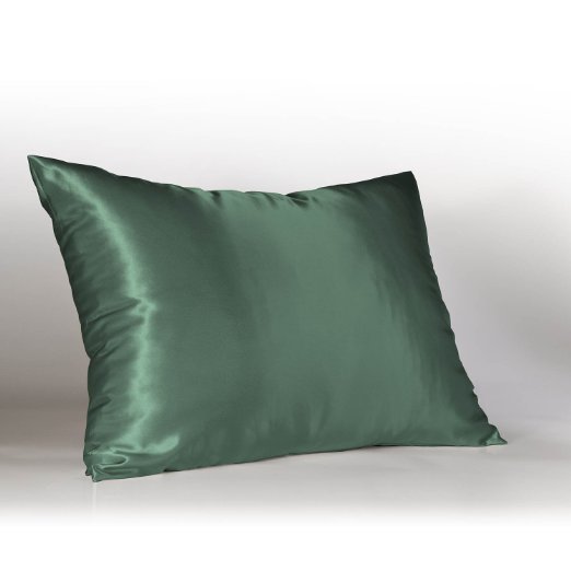 Sweet Dreams Luxury Satin Pillowcase with Zipper, Standard Size, Teal (Silky Satin Pillow Case for Hair) By Shop Bedding