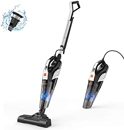 Stick Vacuum, Meiyou Lightweight Stick Vacuum Cleaner Corded 18Kpa Stand Strong Power Suction 2-in-1 Handheld Stick Vacuum Cleaner with Stainless Steel Filter Suit for Home&Office