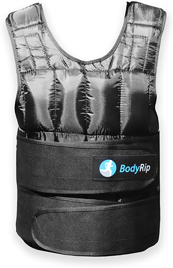 BodyRip Weight Vest Comfort Padded | One Size Fits All, Adjustable, Breathable Fabric, Removable Weights, | Home, Gym, Fitness, Exercise, Fat Loss, Pilates, Aerobic, Workout, Gymnastics, Strength