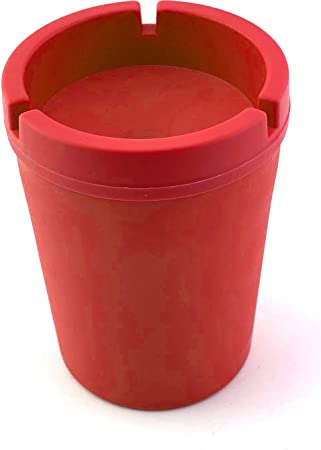 VIP Home Essentials Stub Out Glow in The Dark and Non-Glow Cup-Style Butt Bucket Ashtray (Red Non-Glow, Regular)
